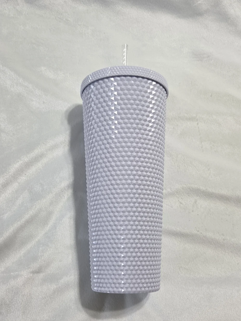 New 24oz Starbucks Studded Tumbler with Straw - White